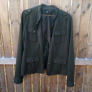 Apt.9 Military Green Long Sleeve Lightweight Blazer Jacket